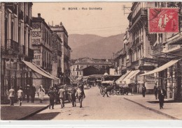 Algeria Francese, Bone , Rue Gambetta. Carte Postale Used 1931 - Brieven En Documenten