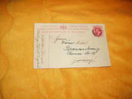 LETTRE CARTE POSTALE DE 1910. / GRANDE BRETAGNE ANGLETERRE A ALLEMAGNE / CACHETS + TIMBRE ENTIER. A ETUDIER. - Unclassified