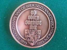 Maatschappij Van De Brugse Zeevaartinrichtigen, 1895-1995, 62 Gram (medailles0155) - Sonstige & Ohne Zuordnung