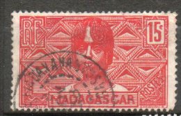 MADAGASCAR  15c Brique 1922-26  N°166 - Oblitérés