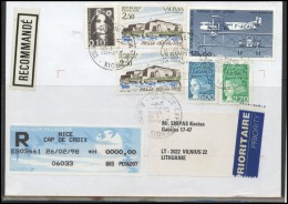 FRANCE Lettre Brief Postal History Envelope Air Mail FR 052 Architecture Aviation Plane ATM Automatic Stamps - Lettres & Documents