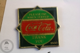 Vintage/ Retro Coca Cola Coke Advertising 1930 - Wilson Marketing 1985 - Pin Badge - #PLS - Coca-Cola