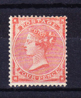 1863  SG 81 * Queen Victoria 4 D. Pale Red - Hair Lines - Ongebruikt