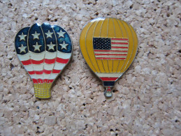 LOT DE 2 PINS MONTGOLFIERE USA AMERICAIN ETATS UNIS - Airships