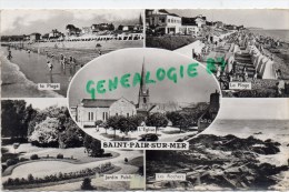 50-  St SAINT PAIR SUR MER -  LA PLAGE- EGLISE- JARDIN PUBLIC -- ROCHERS - Saint Pair Sur Mer