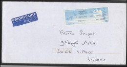 FRANCE Lettre Brief Postal History Envelope Air Mail FR 103 ATM Automatic Stamps Birds - Lettres & Documents