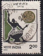 India Used 1994, IPTA Indian Peoples Theatre Association, Art, Music Istrument, Seal (sample Image) - Oblitérés