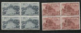 VATICANO VATICAN VATIKAN  1949 BASILICHE QUARTINA SERIE ESPRESSI COMPLETA BASILICAS SPECIAL DELIVERY SET BLOCK MNH - Unused Stamps