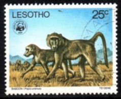 Lesotho - 1977 WWF Endangered Species 25c Baboon (o) # SG 333 , Mi 232 - Gebraucht