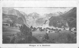 Wengen Et Le Breithorn Bon Etat Coin Haut Gauche Petite Cassure - Wengen