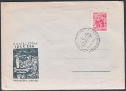 Yugoslavia 1950, Illustrated Cover "Philatelic Exibition In Sarajevo 1950" W./special Postmark "Sarajevo", Ref.bbzg - Briefe U. Dokumente