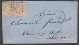 Emission De Bordeaux N° 43a Avec Oblitération Losange 456 Sur Lettre. - 1870 Ausgabe Bordeaux