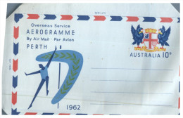 (231) Australia Cover - 1962 - Perth Games Aerogramme - Aerogrammi