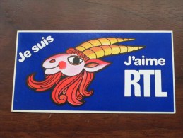 Je Suis .............. J´aime RTL ( Zie Foto Voor Détail ) Zelfklever Sticker Autocollant ! - Publicités