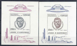 1967 CONGO BF 19 Et 20** Kennedy, Non Dentelés, Espace, Cap Kennedy - Mint/hinged