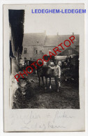 LEDEGEM-Quartier Allemand-Vue De Derriere-Chevaux-Animatio N-CARTE PHOTO Allemande-Guerre 14-18-1WK-BELGIEN-Flander N- - Ledegem