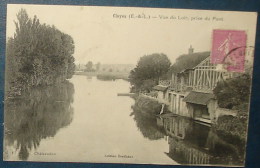 CLOYES.Vue Du Loir,prise Du Pont.Cpa,voyagé,be,plissures - Cloyes-sur-le-Loir