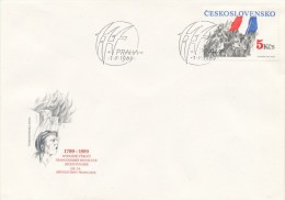 Czechoslovakia / First Day Cover (1989/08), Praha - Theme: 200 Anniversary Of The French Revolution - French Revolution