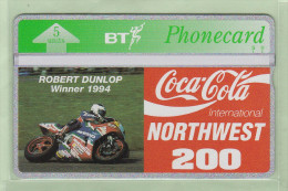 UK - BT General - 1995 Coca Cola Northwest 200 - 5u R Dunlop - BTG506 - Mint - Motos