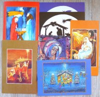 CP Lot 7x Litho Illustrateur Divers Voeux Creche JESUS  ETOILE MAGE Rois Mages Noel Grand Format DOUBLE - Sammlungen & Sammellose