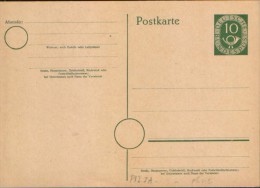 Germany/Republic-Postal Stationery Postcard,unused 1951- P12/II, 10 Pf Grun,ohne Druckvermerk -  2/scans - Cartoline - Nuovi