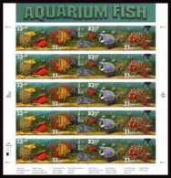 VERINIGTE STAATEN ETATS UNIS USA 1999 M/S AQUARIUM 20V. MNH SC 3317-20SP YT F2908-2911 MI SH3140-43 SG MS3623-26 - Sheets