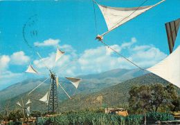 Mallia Windmills, Crete, Greece Postcard Used Posted To UK 1984 Stamp - Griekenland