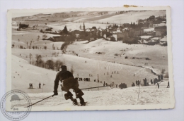 Real Photo Postcard France -Pyrénées Orientales - Mont Louis -Concours De Slaloom/ Skiing - Censored By Spanish Republic - Prades
