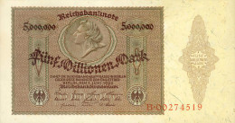 Deutschland, Germany - 5 Mio. Mark, Reichsbanknote, Ro. 88 ,  ( Serie B ) XF+ ( II+ ), 1923 ! - 5 Mio. Mark