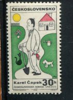 262794739 TSJECHOSLOWAKIJE POSTFRIS  MINT NEVER HINGED YVERT  1968 KAREL CAPEK DIEREN HOND KAT - Ungebraucht