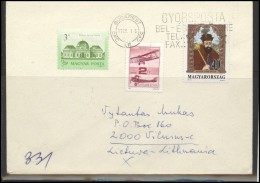 HUNGARY Magyar Brief Postal History Envelope HU 017 Architecture Aviation Plane Personalities  Kings - Brieven En Documenten