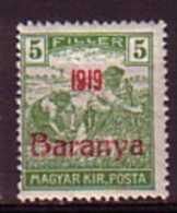 HONGRIE / BARANYA - 1919 - Timbres De Hongrie Surcharge "1919 Baranya" - 5 Fi ** MNH - Mi 20; Yv 11 - Baranya