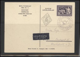 HUNGARY Magyar Brief Postal History Postcard Stamped Stationery Air Mail HU 025 Mail System Transportation Aviation - Cartas & Documentos