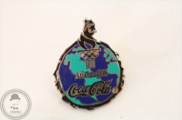 Coca Cola  Olympic Games Atlanta 1996 - Turquoise & Black Earth Globe - Pin Badge #PLS - Coca-Cola
