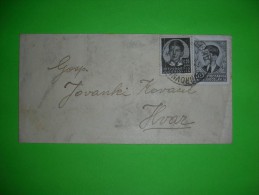 Yugoslavia Kingdom,visiting Card Cover,small Vintage Letter,0.25 Dinar Petar II+0.25 Older Petar II Stamp - Covers & Documents