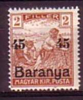 HONGRIE / BARANYA - 1919 - Timbres De Hongrie Surcharge "1919 Baranya" - 45/2 Fi ** MNH  -  Mi 39 - Errer Sans "1919" - Baranya