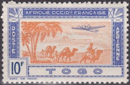Timbre Aérien Neuf** - Avion Et Caravane Plane And Caravan - N° 14 (Yvert) - Togo (Afrique Occidentale Française) 1942 - Unused Stamps