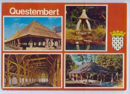 CARTE 4 VUES SUR QUESTEMBERT - LES HALLES - LE LAVOIR ET LA FONTAINE ..... - Questembert