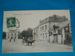 41)  Droué - Place De La Gare  ( Hotel GAURON - GIRARD Succ ) Attelage - Année1910  - EDIT- Venot - Droue