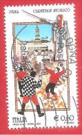 ITALIA REPUBBLICA USATO - 2011 - Folclore Italiano - Carnevale Di Ivrea -  € 0,60 - S. 3214 - 2011-20: Oblitérés