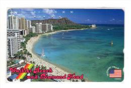 HAWAII WAIKIKI BEACH SUNSET TELECARTE JAPON - Hawaï