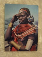 Africa - Tanzania - African Woman Heavily Ornamented With Beads, Brass Bangles And Armlets - 1971 - Tansania