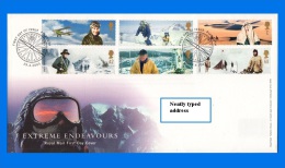 GB 2003-0005, Extreme Endeavours (British Explorers) FDC, Plymouth SHS - 2001-2010 Decimal Issues