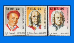 IE 1985-0003, European Music Year (Composers), Set (3V) MNH - Unused Stamps