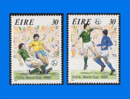 IE 1990-0005, World Cup Football Championship - Italy, Set (2V) MNH - Unused Stamps