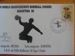 OBLITERATION HANDBALL ARGENTINE 1995 - Handball