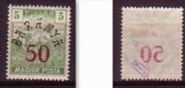 HONGRIE / BARANYA - 1919 - Timbres De Hongrie Surcharge " Baranya 50 " - 50/5 Fi * MH - Mi 53 Negative Expertize - Baranya