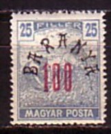 HONGRIE / BARANYA - 1919 - Timbres De Hongrie Surcharge " Baranya 100 " - 100/25 Fi * MH - Mi 54 - Baranya