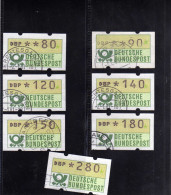 GERMANY - GERMANIA - ALLEMAGNE DEUTSCHE 1981 DBP DISTRIBUTORS AUTOMATIC AUTOMATICI MACCHINETTE MACHINE 9 STAMPS USED - Timbres De Distributeurs [ATM]