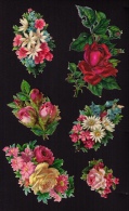 Lot De 6 Jolis Découpis Fin XIXe Siècle, Bouquet De Fleurs (roses, Myosotis, Lys, Marguerites, Etc.) - Fiori